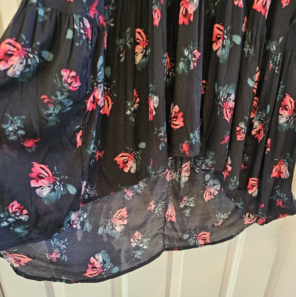Pink/Red Floral Long Sleeved Babydoll Dress -Brand New! - Picture 2 of 15